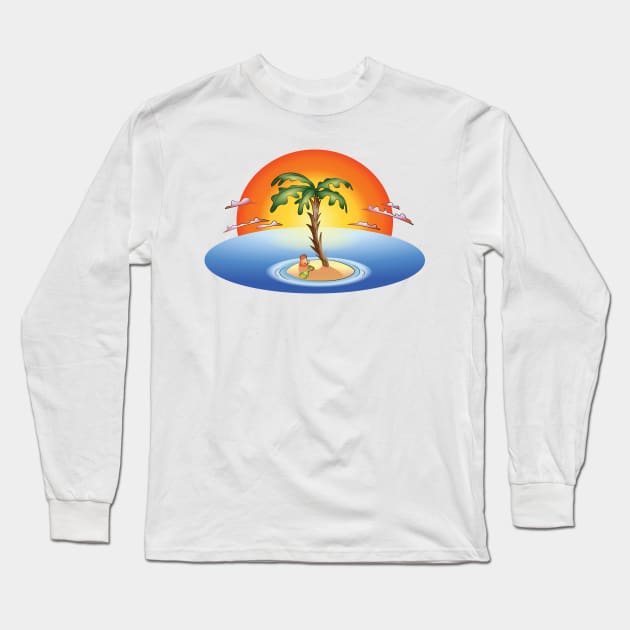 Desert Island Long Sleeve T-Shirt by Kat C.